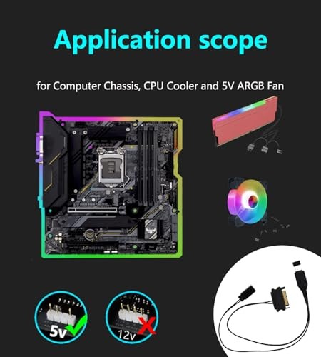 5V 3PIN ARGB Controller SATA to 3PIN ARGB Splitters Cable Built-in Light Mode