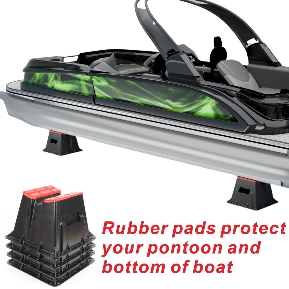 4PCS Set Pontoon Storage Blocks Heavy Duty Stackable Winterizing Boat Protection