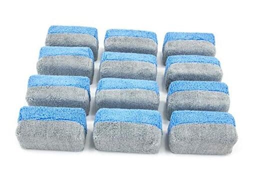 [Saver Applicator Terry] Ceramic Coating Applicator Sponge | 12 Pack Blue/Gray