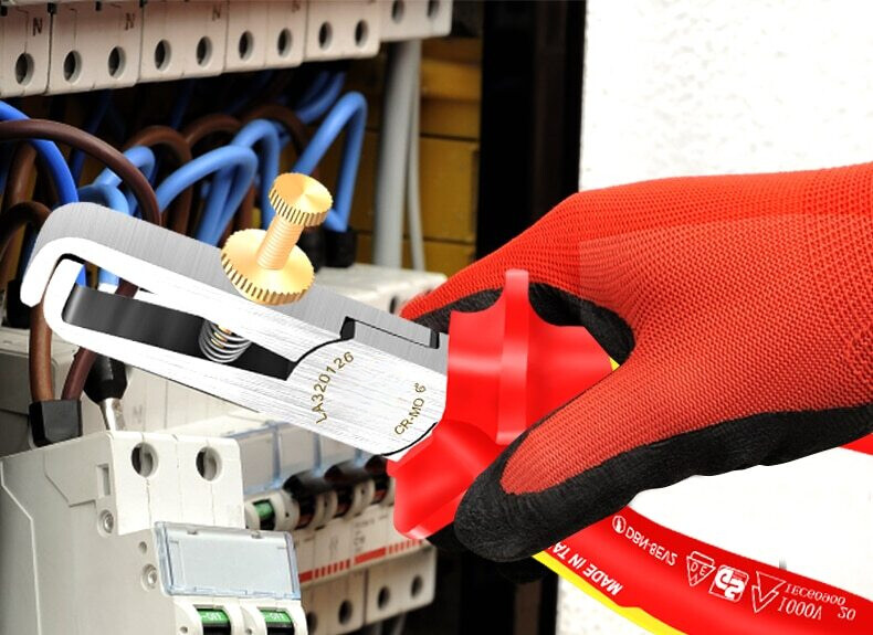 6Inch VDE Wire Stripper 1000V Isolate Cable Stripping Plier Stripping Tool