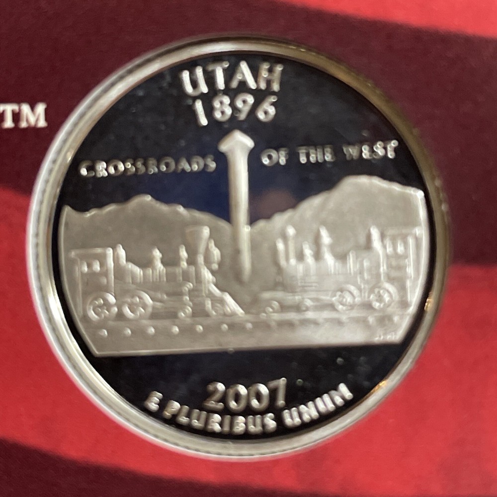 2007-S Utah Silver Proof State Quarter 90% Silver From Proof Set