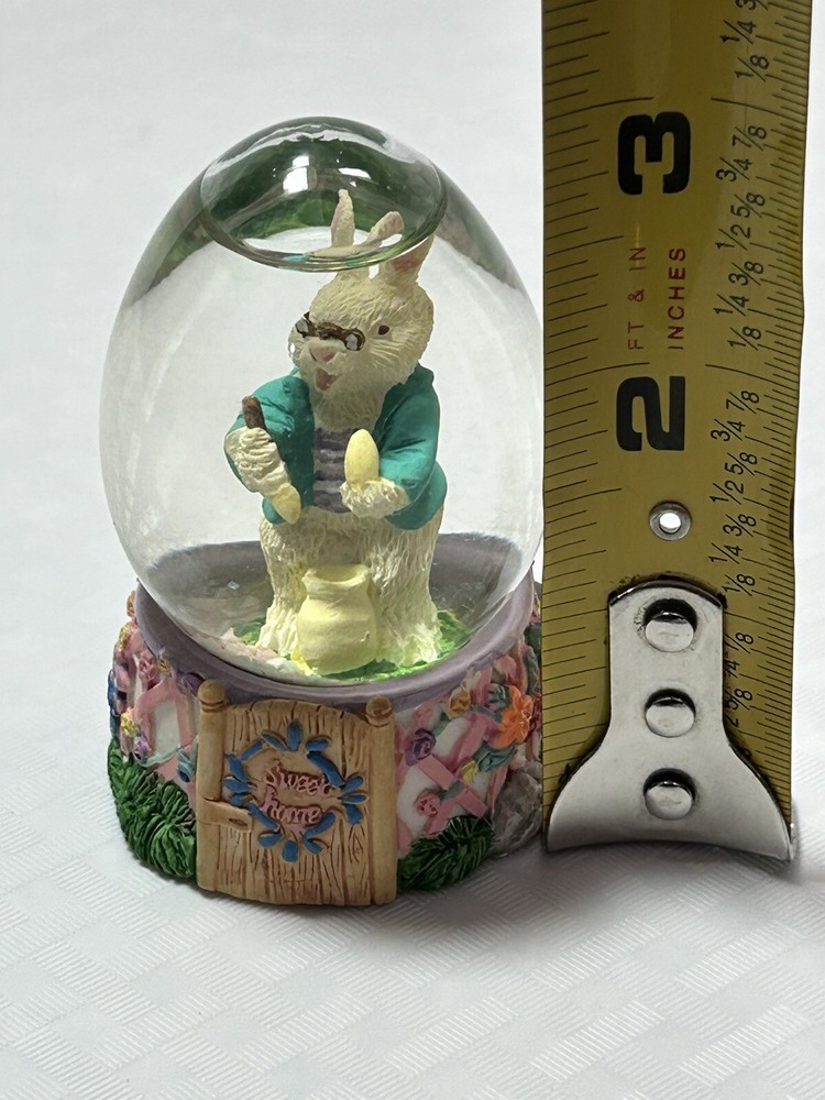 Vintage Easter 3” Rabbit Bunny Snow Globe