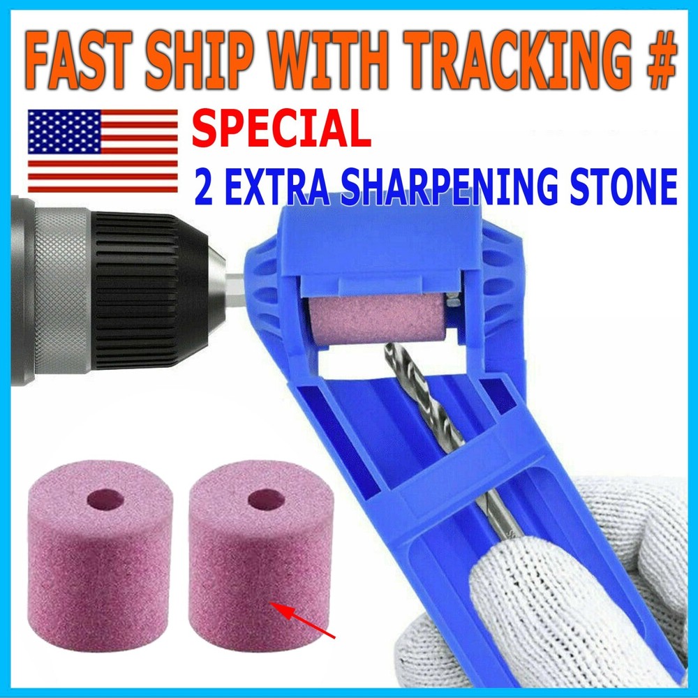 Drill Bit SHARPENER Corundum Grinding Wheel Titanium Portable Powered Tools US