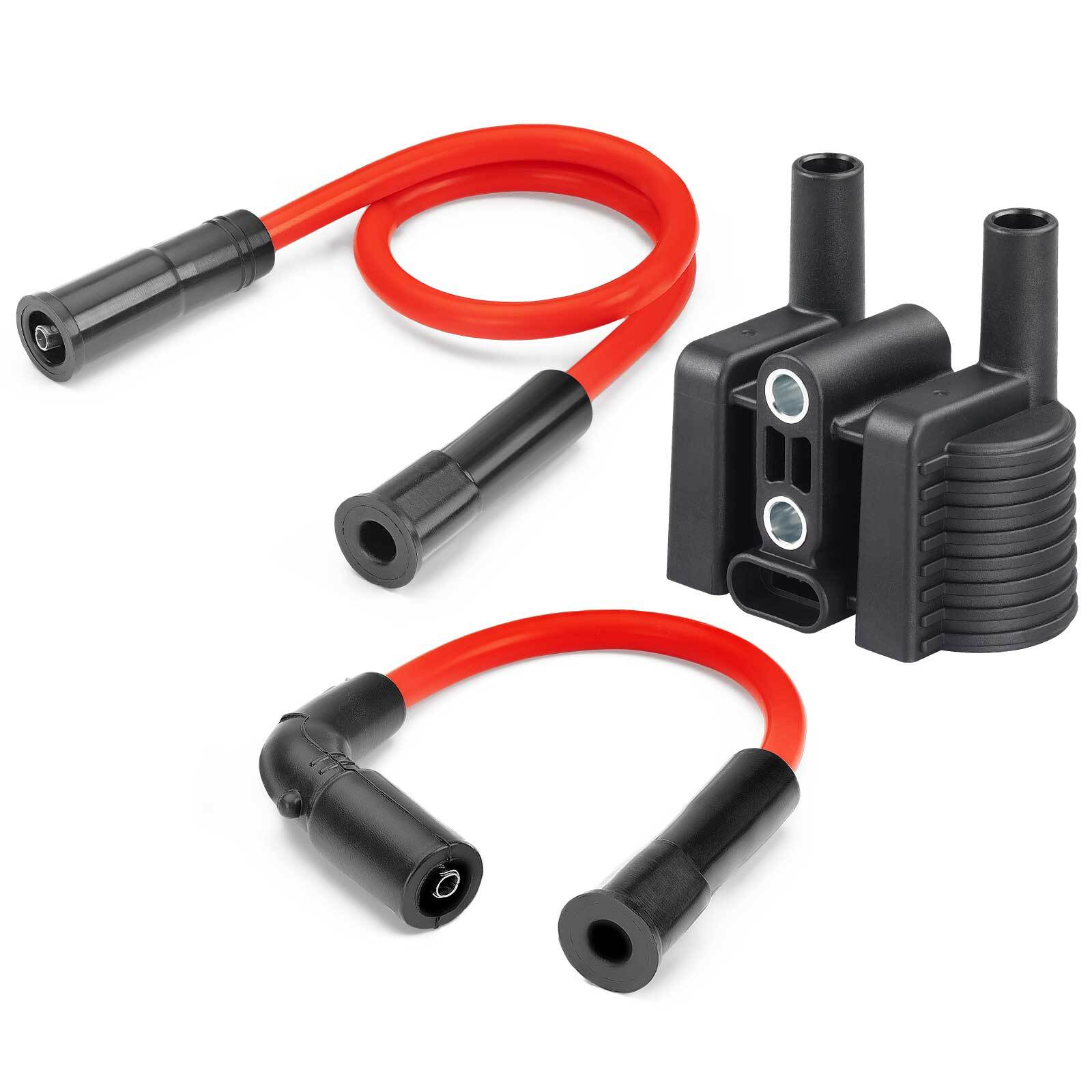 Ignition coil & Spark Plug Wire Cap Set for XL1200 XL883 XL50 Sportster SuperLow