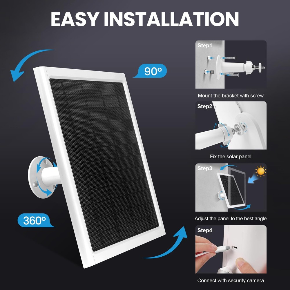 Ring Solar Panel,8W Ring Solar Charger Compatible with Stick Up Camera & Pro,...