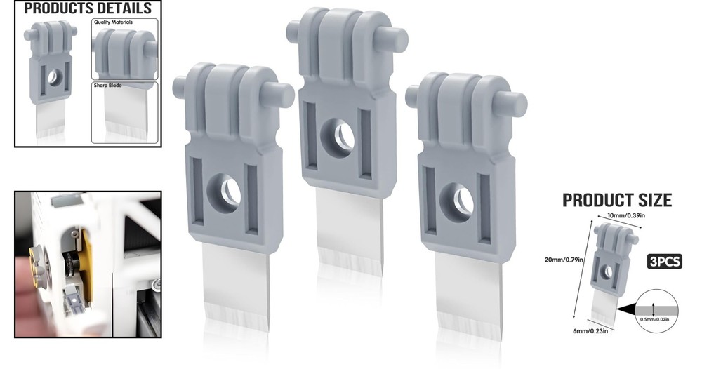 Precision Laser-Sharpened Filament Cutter Blades - 3Pcs for Bambulab Printers