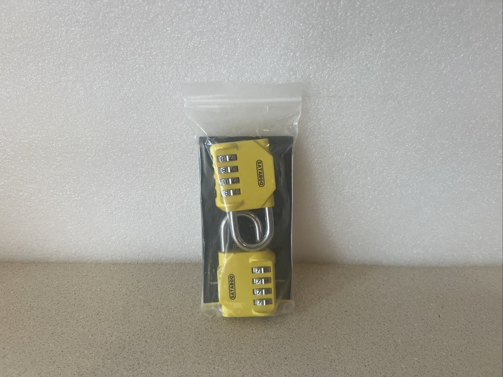 SATARGO 4 Digit Combination Lock 2 Pack Yellow New