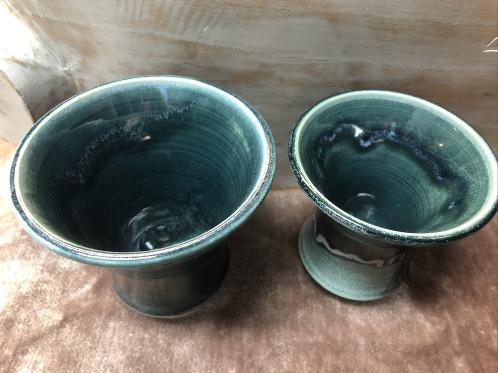 Hockomock Pottery Glazed Cup Set Handmade - Marked