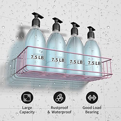 Shower Caddy, Shower Organizer Shelf, Rustproof Shower Shelf for Inside Shower
