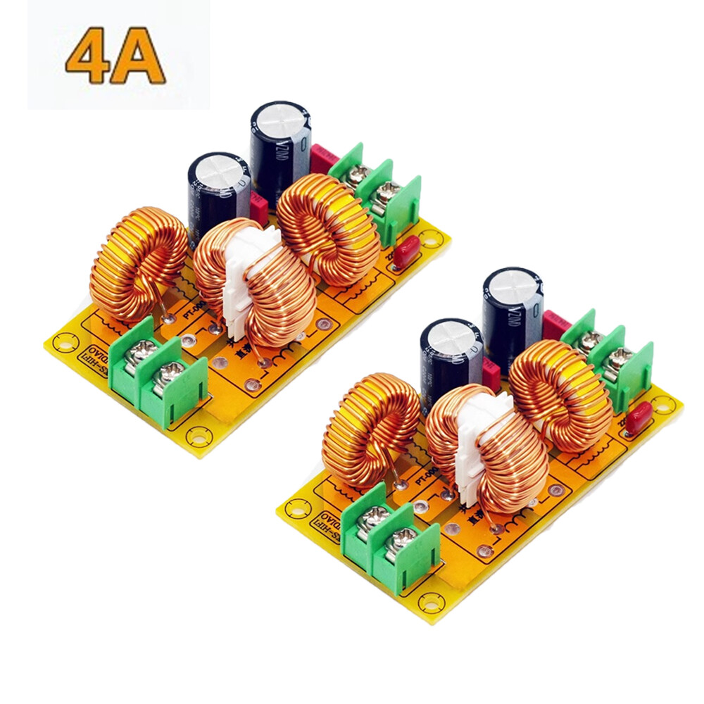 2PCS 4A/10A/20A DC 50V Power Filter EMI Module Audio High Frequency Filter Board