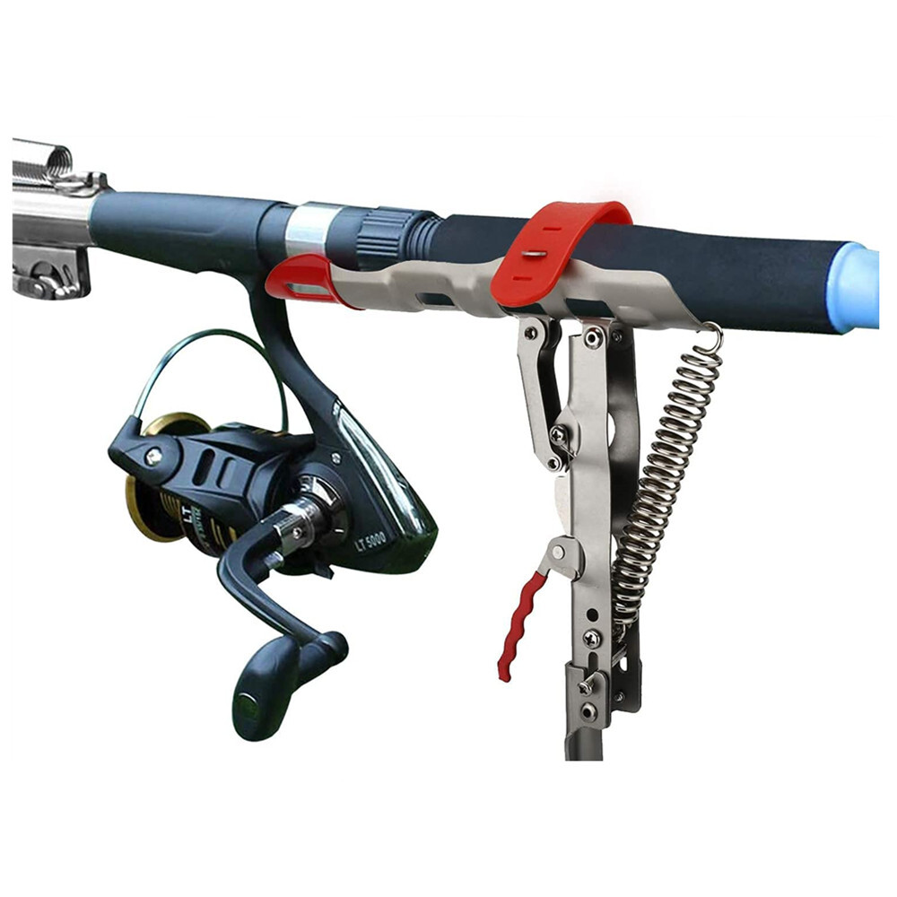 Highly Sensitive Fishing Rod Holder with Automatic Tip-Up Hook Setter Spring
