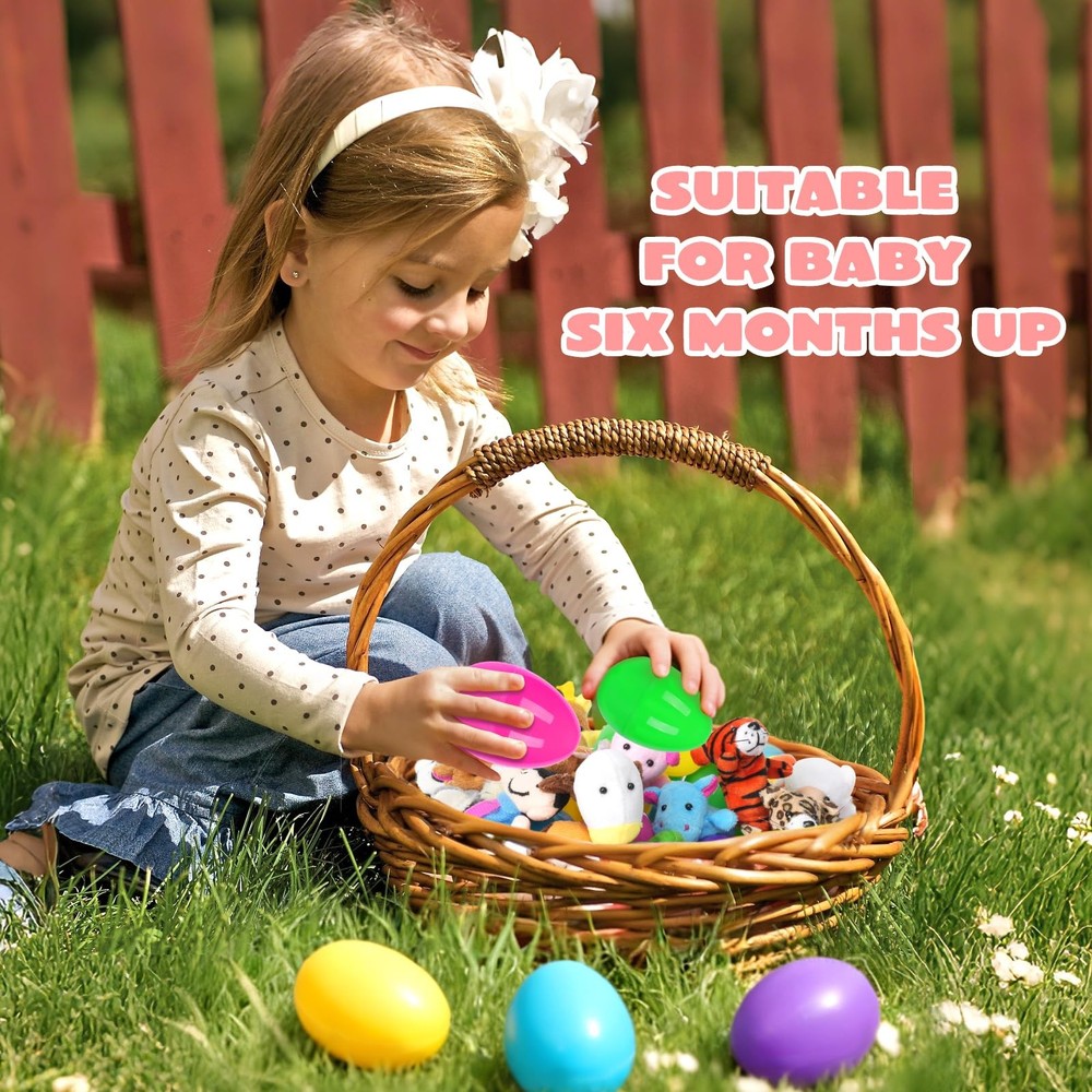 YEAHBEER 24 Pcs Easter Eggs Filled with Finger Puppets Prefilled Easter Eggs