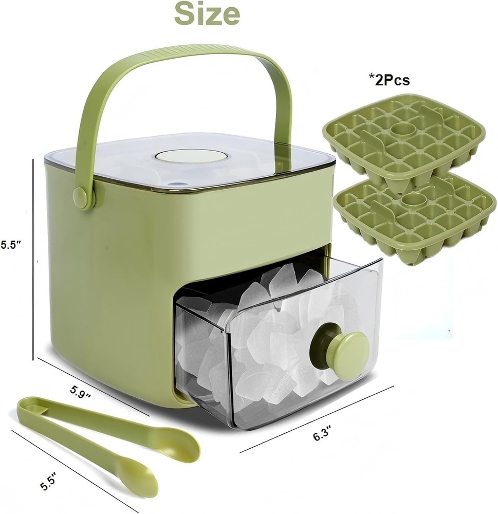 High-Capacity Ice Maker with One-Touch Release - Includes Storage Bin & Tongs