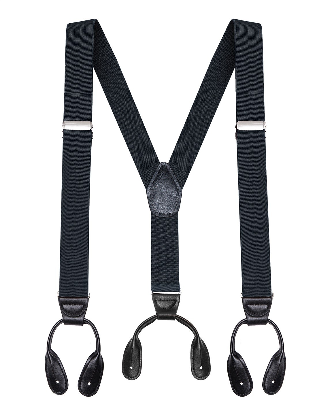 Buyless Fashion Button Suspenders for Men 48" Adjustable Straps 1 1/4" Y Shape