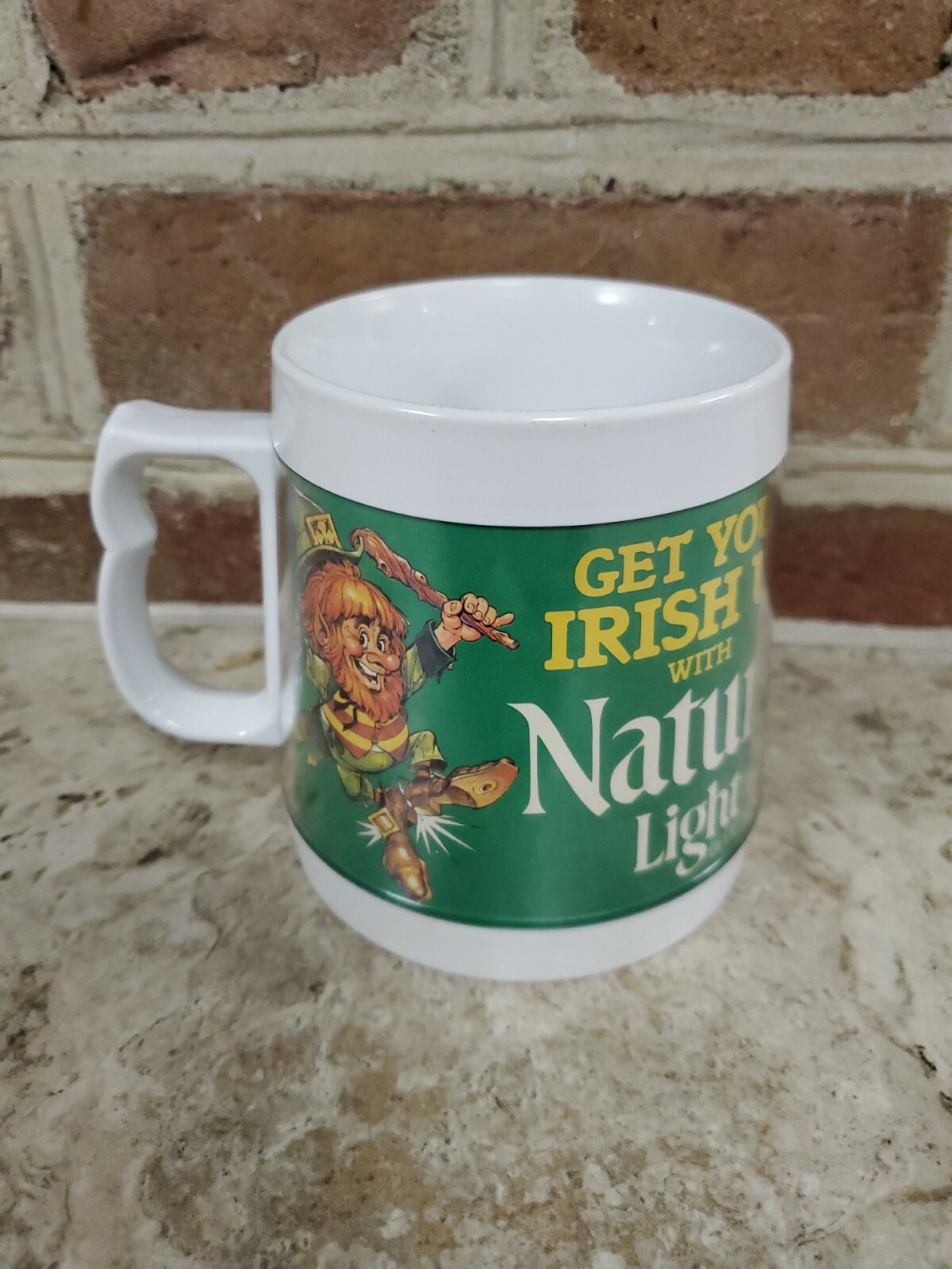 Natural Light Beer St. Patrick's Day Thermoserv Mug - Irish Up - New Old Stock