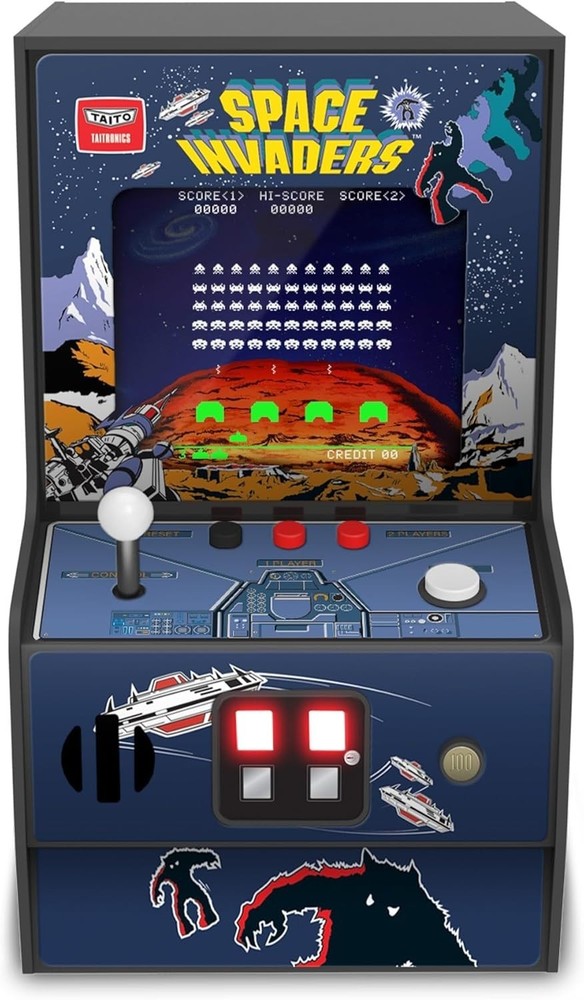 Authentic Space Invaders Arcade Machine: Playable 6.75” Collector's Edition