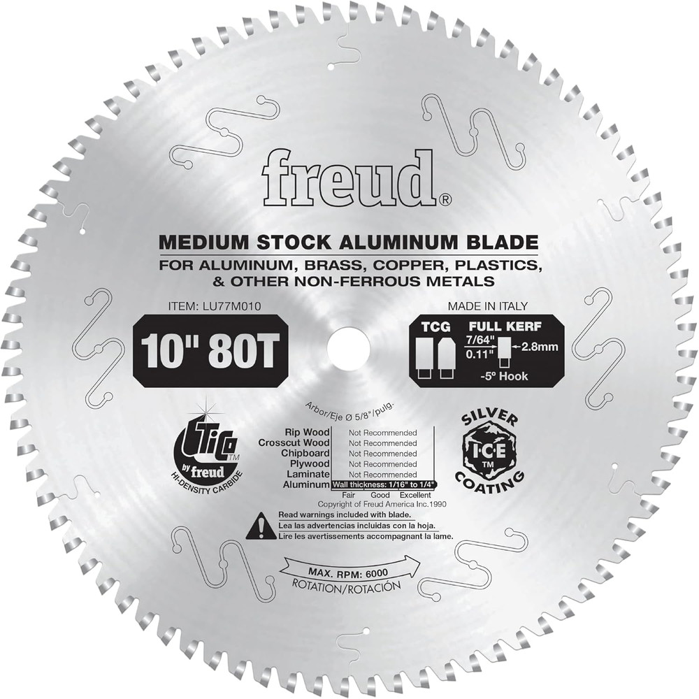 LU77M010: 10" Medium Stock Aluminum Blade