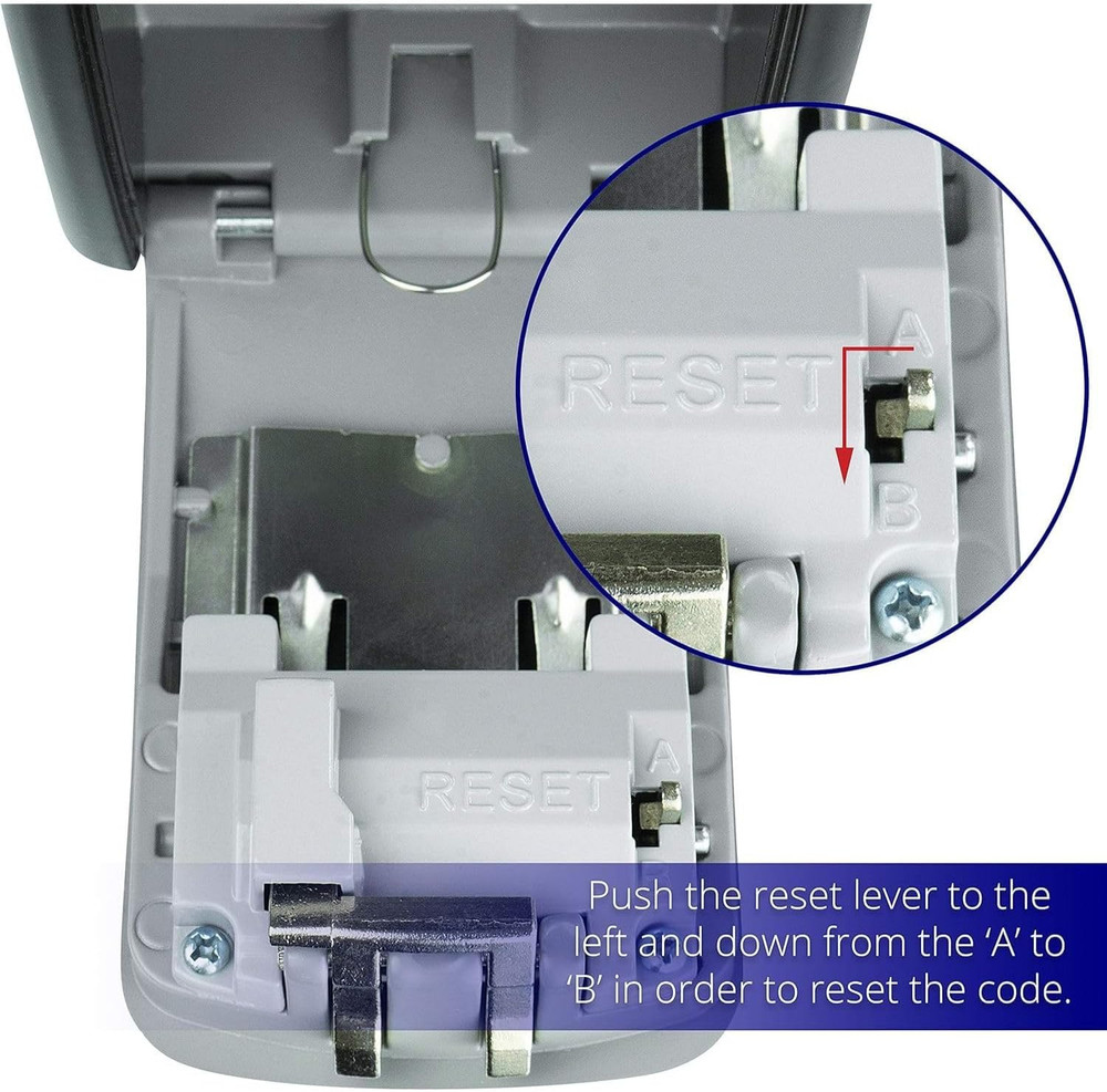 Box for Keys with Code, Wall Mount Combination Key Lock Box, 4-Digit Resettable,