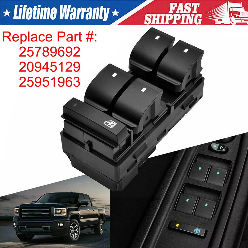 Front Power Window Master Drivers Control Switch 25789692 For 2007-17 GMC Acadia