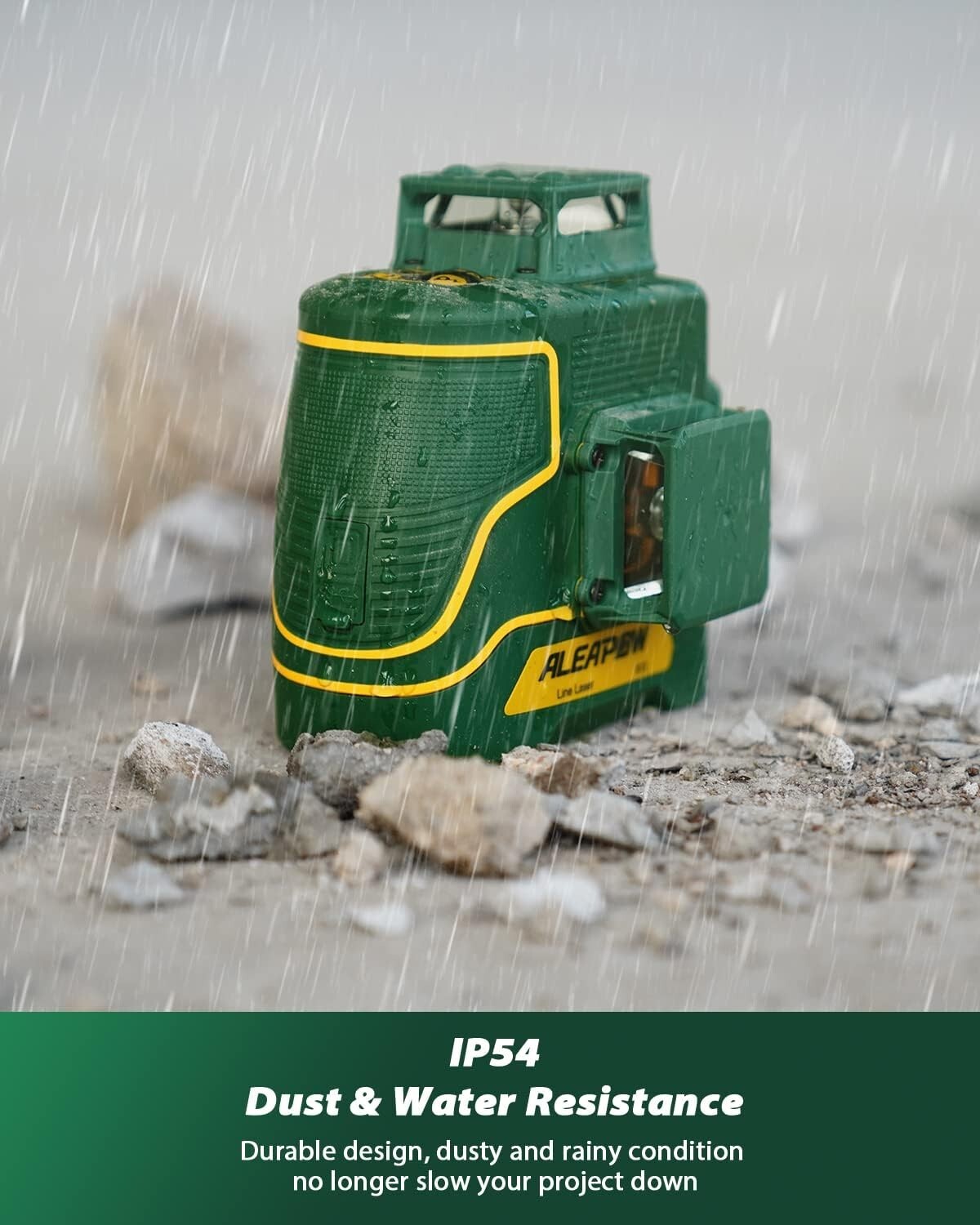 ALEAPOW 3D Laser Level, 147ft 3x360° Green Laser Level, 5.2Ah Battery, SelfLevel