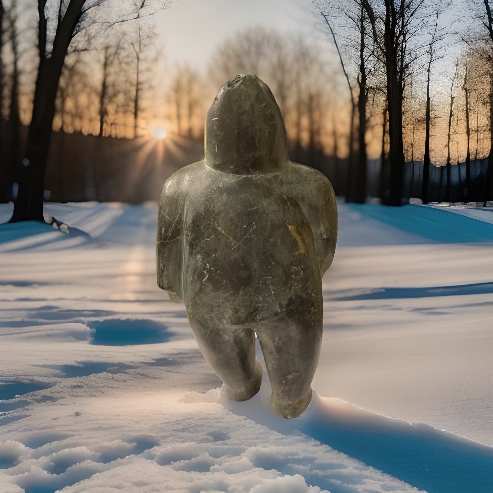 Vtg Eskimo Art Inuit Soapstone Canada Sculpture 6.5 Lbs 9 X 5” PLEASE READ