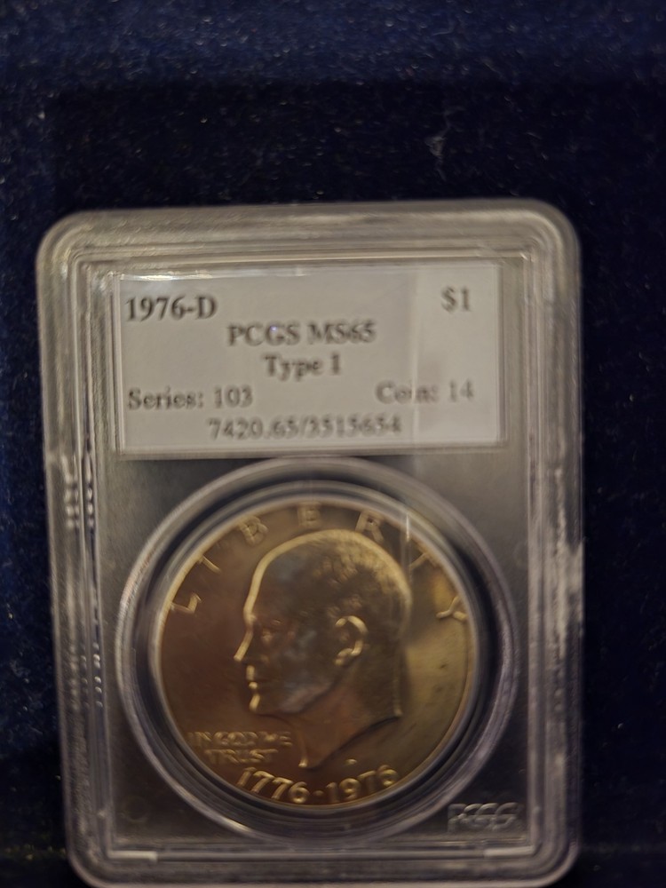 1976-D  $1 EISENHOWER IKE DOLLAR "CLAD" TYPE 1 PCGS MS65!