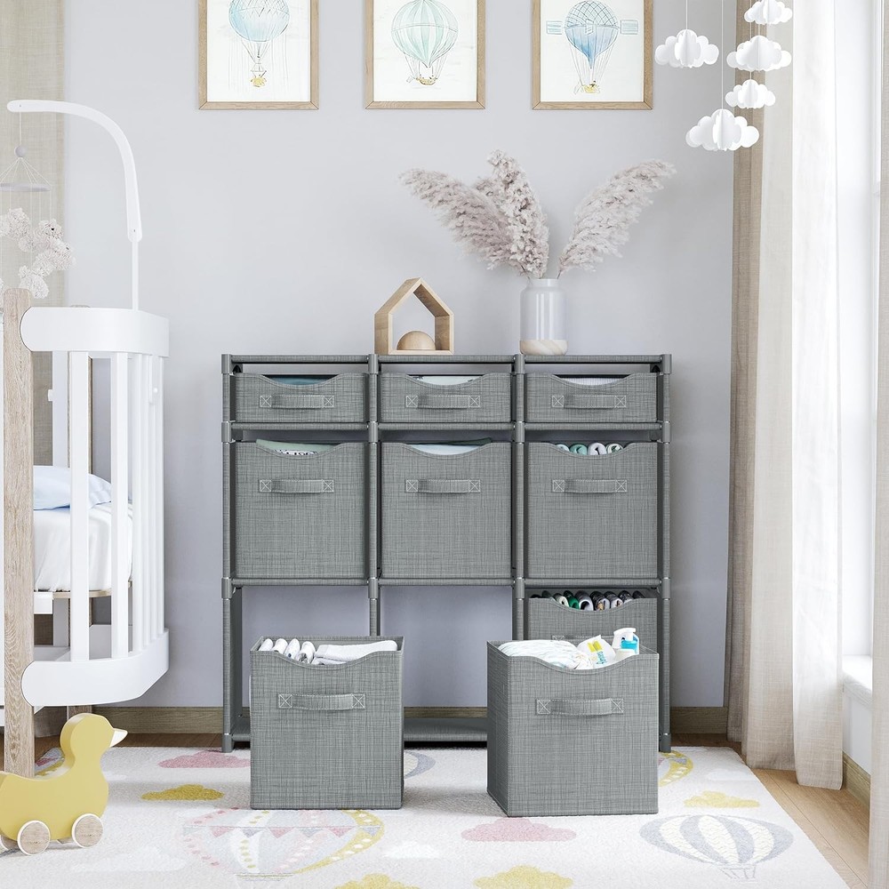 Cube Storage Organizer W/ Storage Bins 9 Cubes