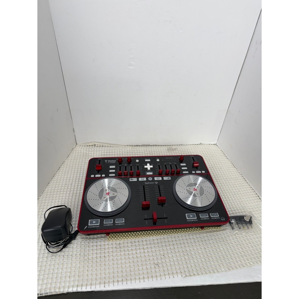 Vestax Typhoon DJ MIDI Controller Virtual DJ Black Red Silver VDJ-0001 Boxed EUC