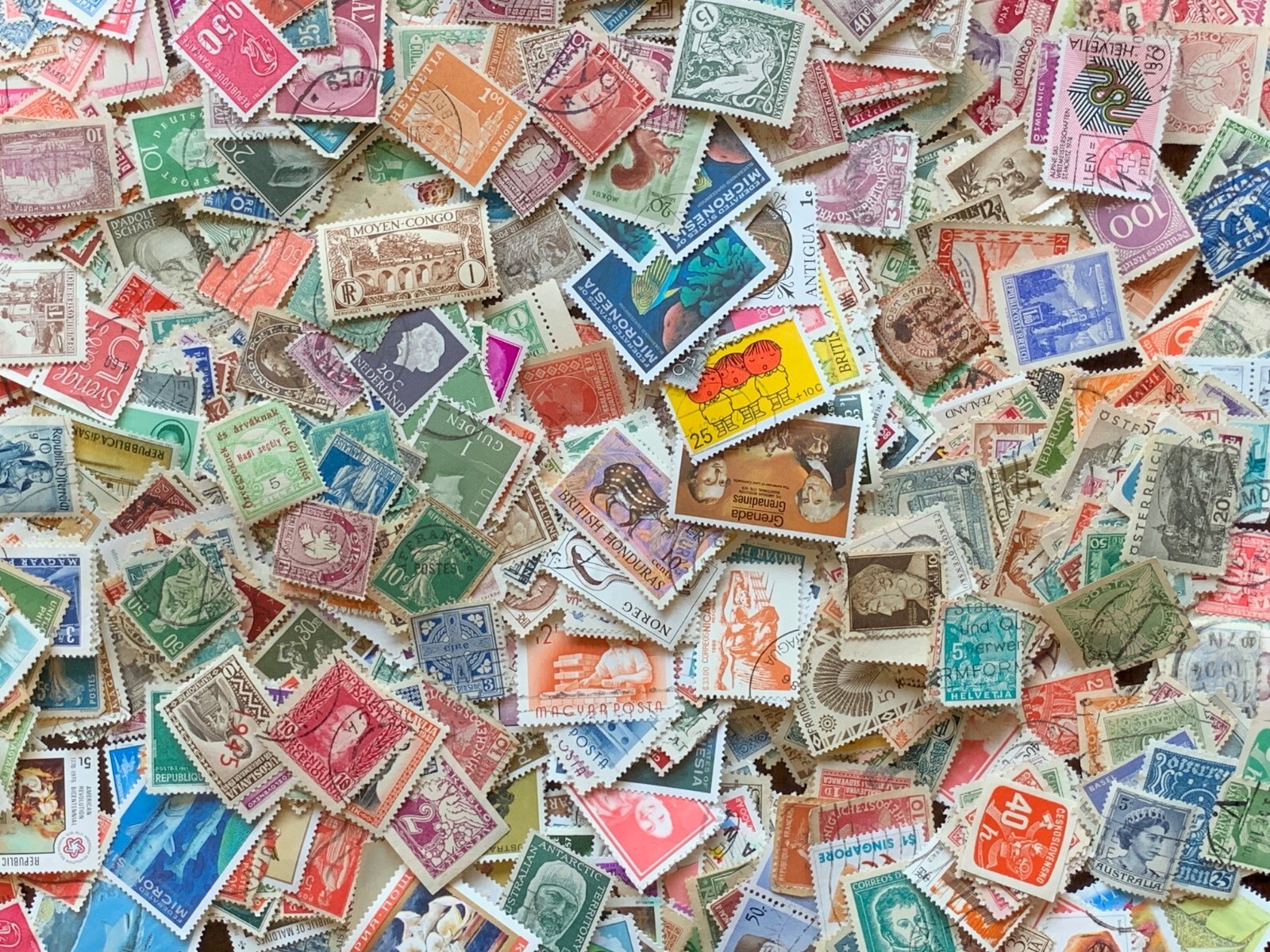 Worldwide Stamp Lot - 100 Different - Used/Mint - Off Paper - No US Stamps