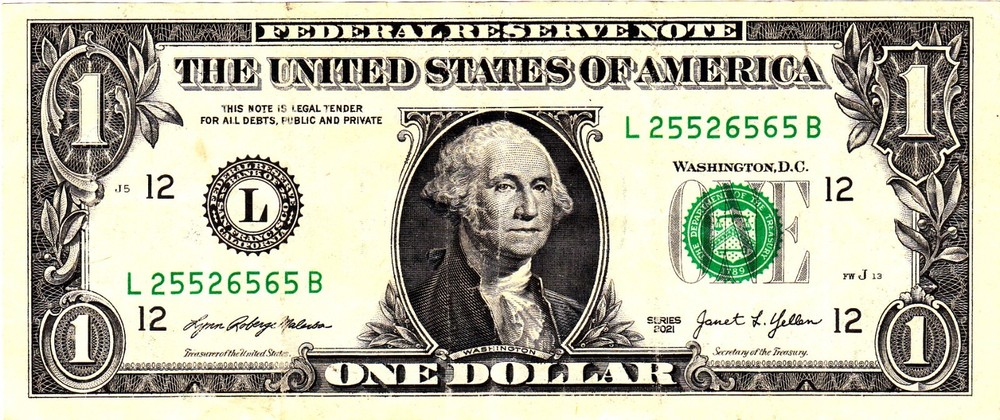 $1 2021 Fancy Serial L25526565B