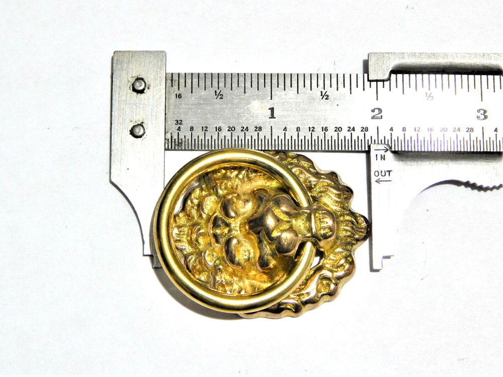 Vintage Drop Ring Drawer Pull Lions Head Solid Brass For and Doors Cabinets