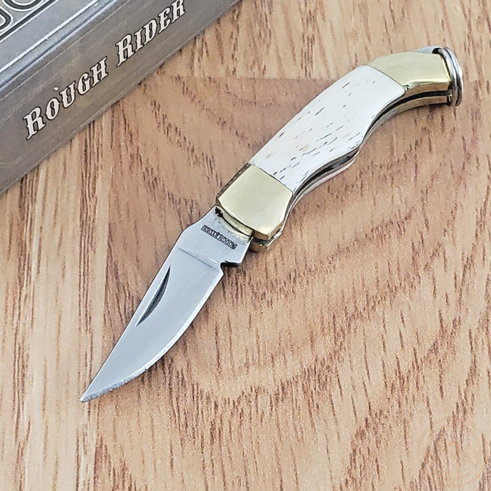 Rough Ryder Miniature Folding Knife Stainless Blade White Smooth Bone Handle