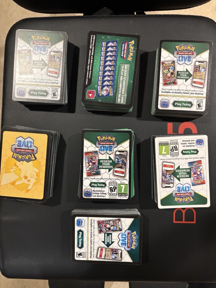 683 Bulk Lot Pokemon TCG Online Code Cards - Various Sets - Unused Codes