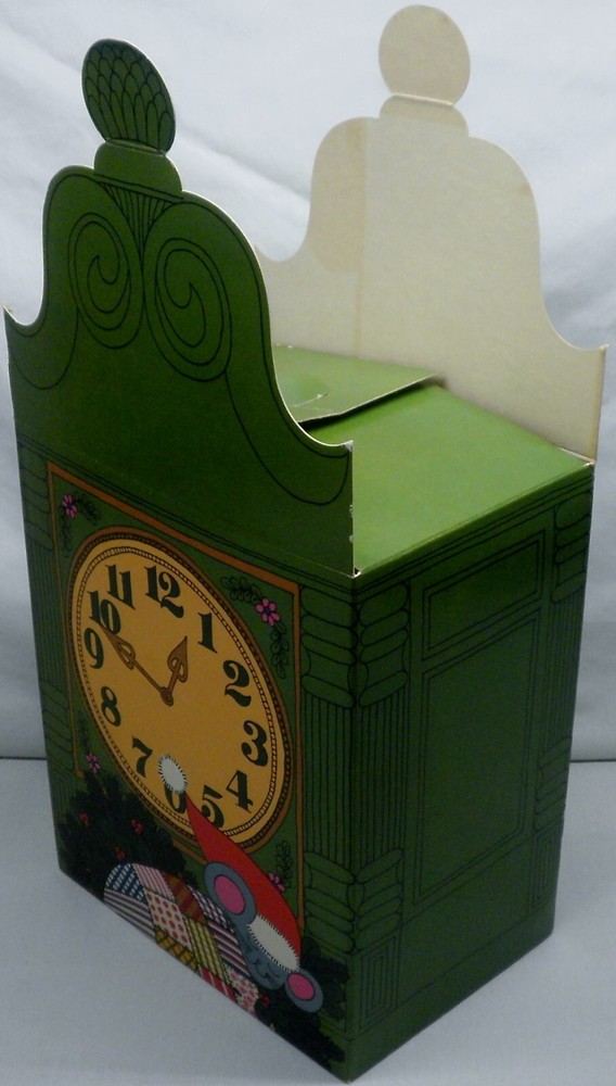 Vintage Petitote Christmas Gift Box EMPTY Sleeping Mouse Under Clock