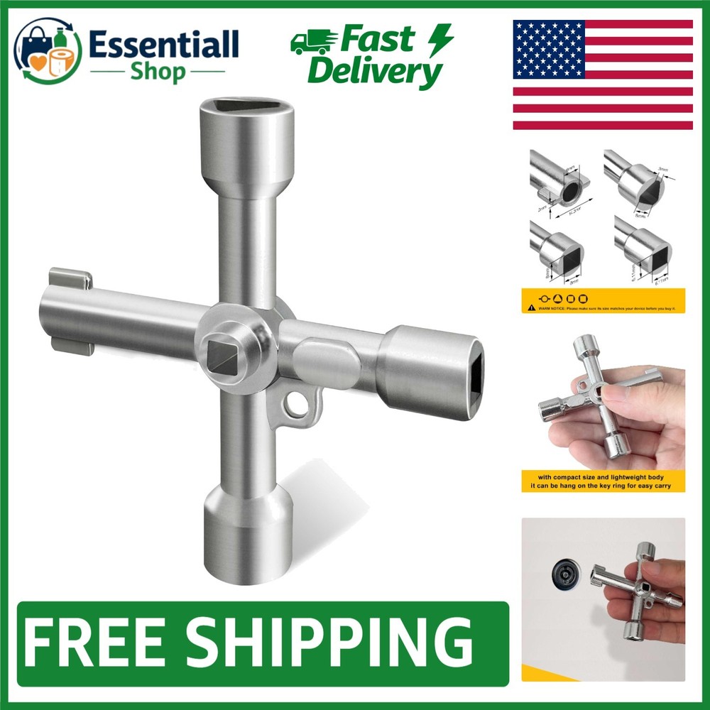 Mechanical 4-in-1 Utility Key - Essential Tool for Elevators, Mailboxes & More