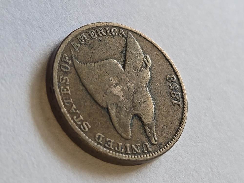 1858 Flying Eagle Cent- Large Letters, VG Details #1154
