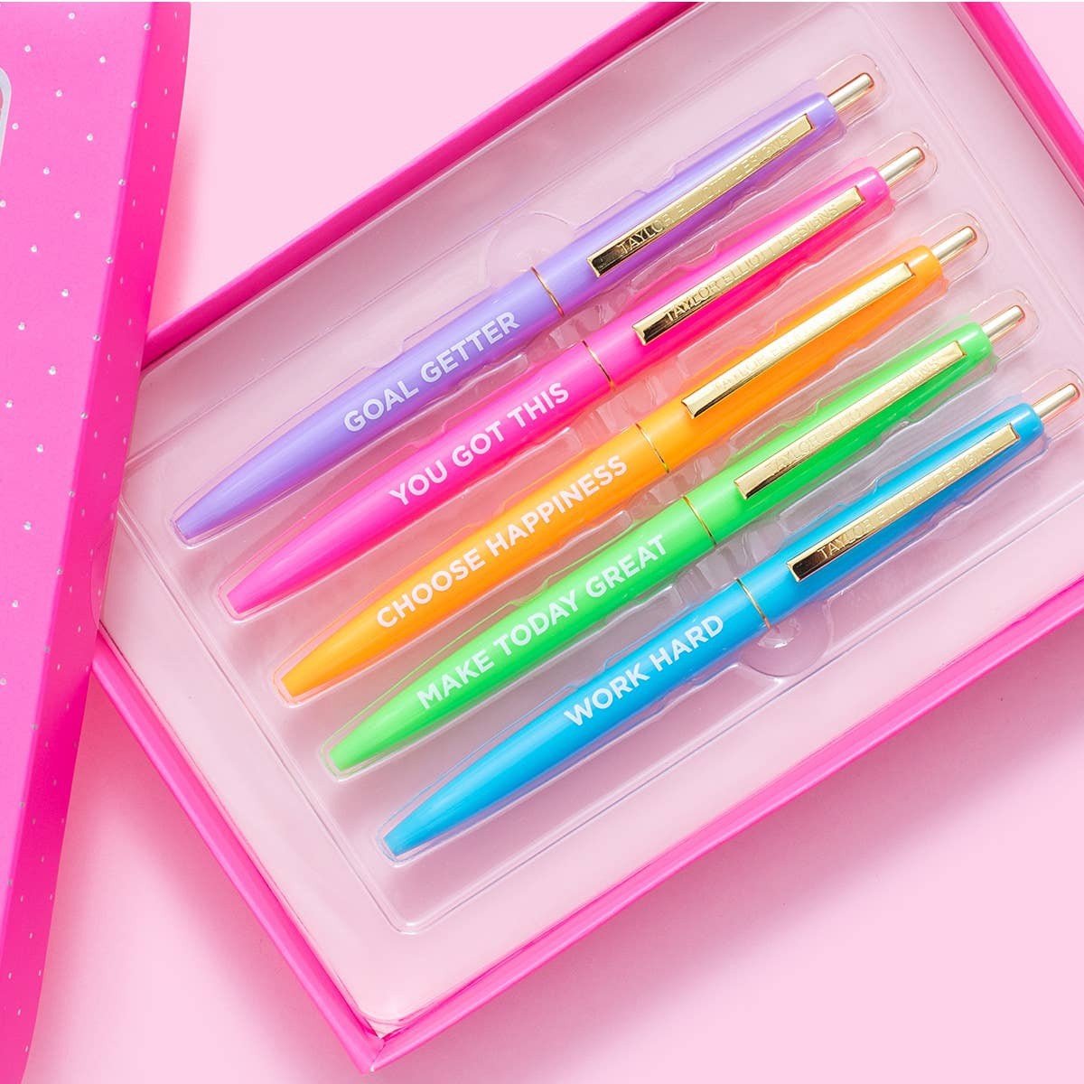 Taylor Elliott Designs Motivational Assorted Colors 5 Pen Set