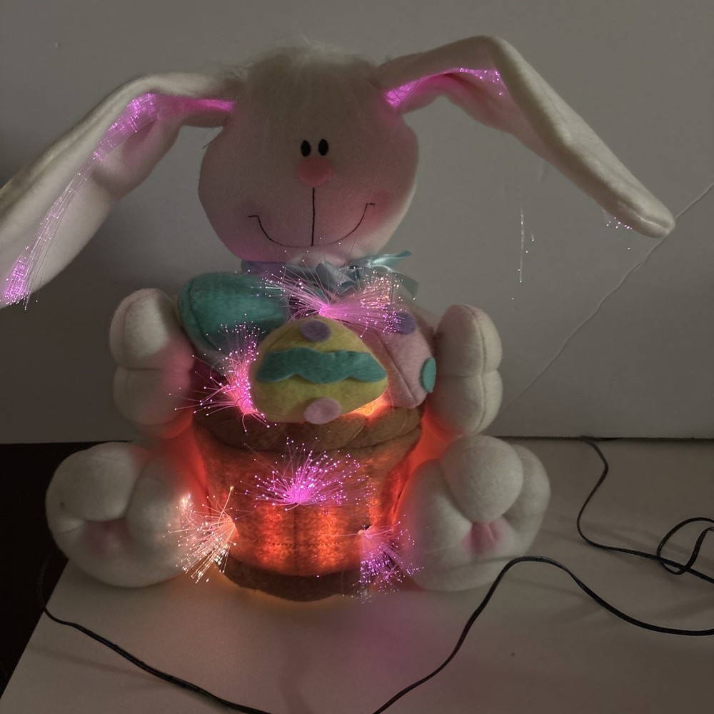 Fiber Optic Easter Bunny 11” Tall