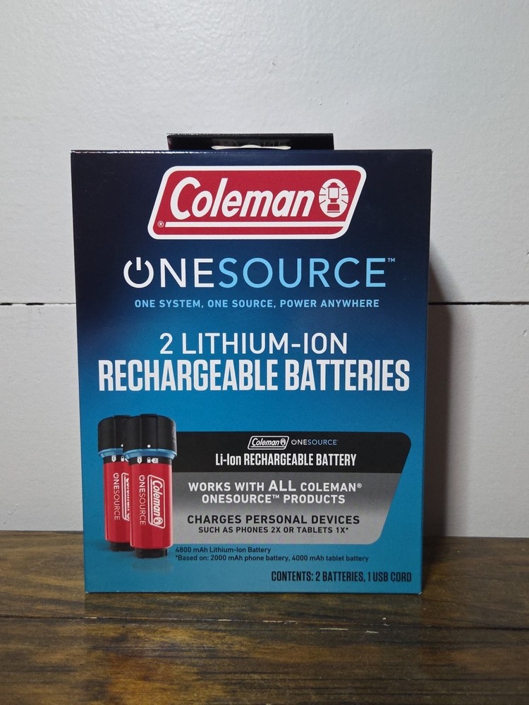 Coleman One Source Rechargeable Batteries 2 Pack NEW