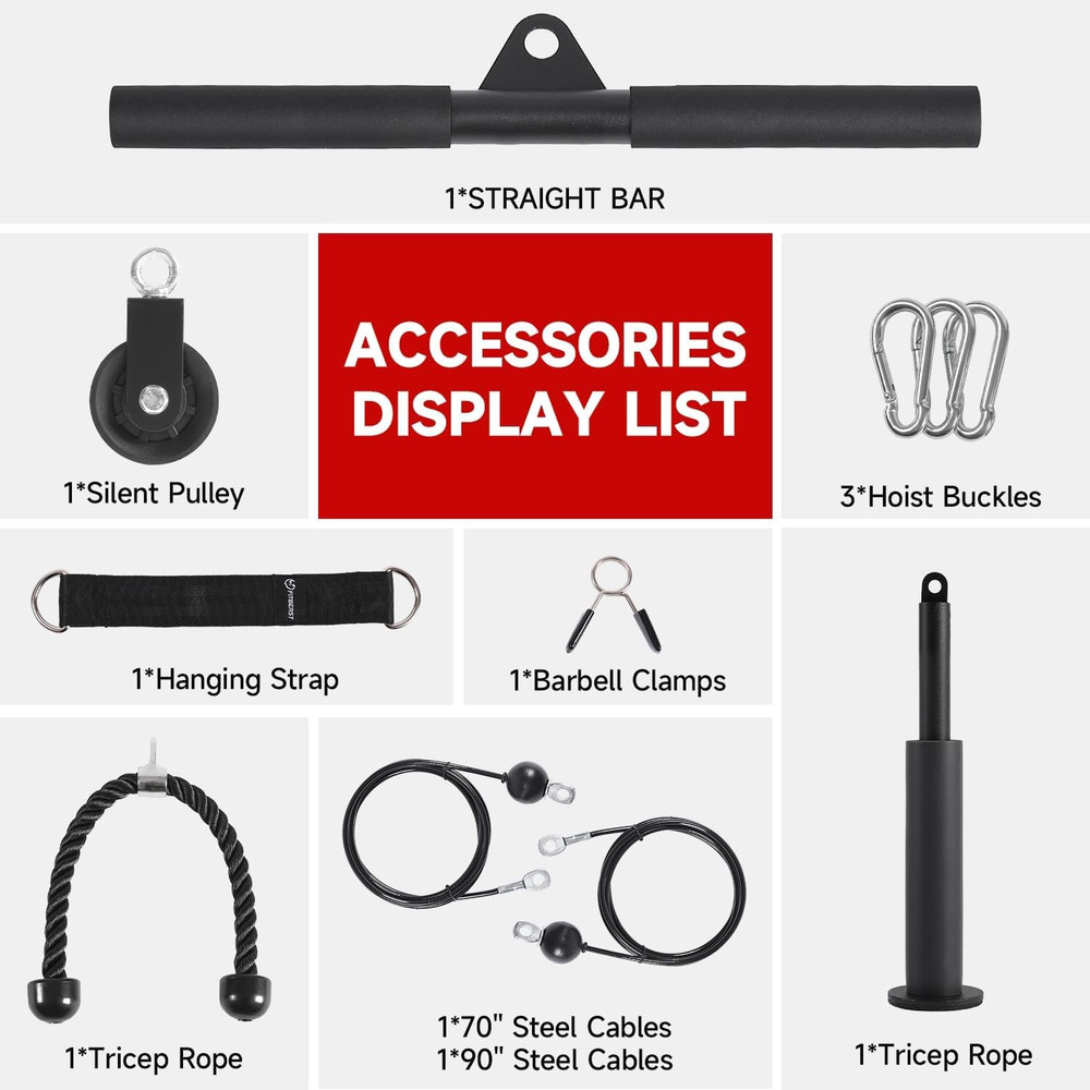 Pulley System Gym, Cable Weight Pulley System for Gym LAT Pulldown, Biceps Curl