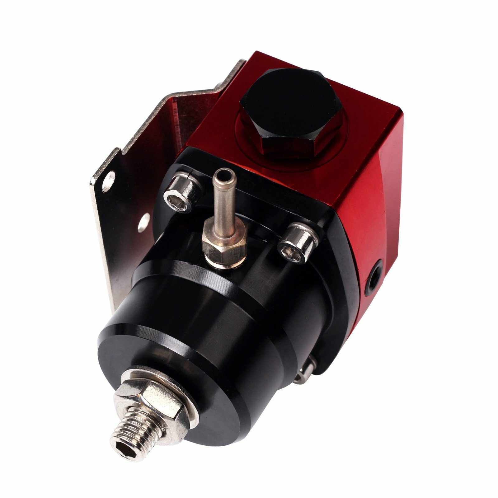 Black-Red Adjustable Fuel Pressure Regulator Kit Oil 0-100psi Gauge -6AN 6AN