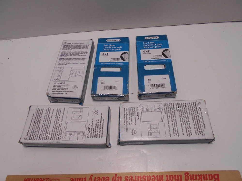 Onward Full Butt Hinge, 4" x 4" White 822 W-B 5 Pair