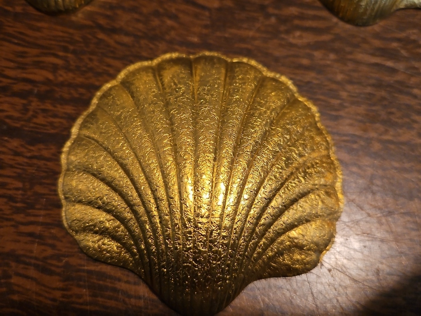 Lot Of 5 Fancy Sea Shells France Vintage 60s Brass Stampings Findings Jewelry