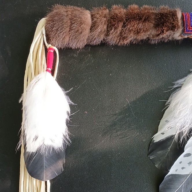 PowWow Regalia - Eagle Foot Dance Stik with Beadwork