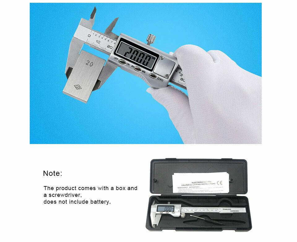 6" Stainless Steel Digital Caliper Vernier Micrometer Electronic Measuring Ruler