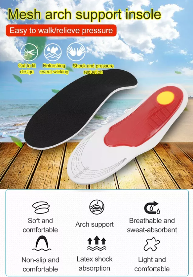 Orthotic Shoe Insoles Inserts Flat Feet High Arch Support for Plantar Fasciitis