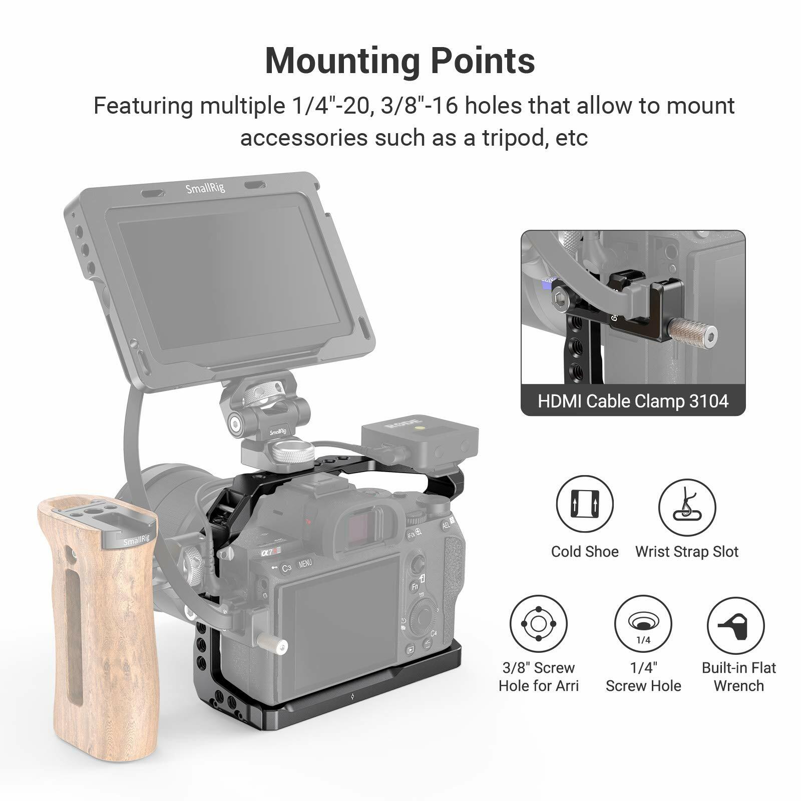 SmallRig A7III A7RIII Camera Cage for Sony A7 III A7R III A9 2918