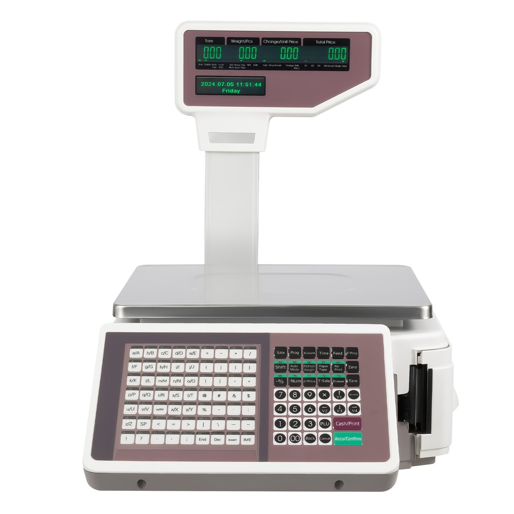 Commercial Digital Price Computing Scale 66 lbs with Label Printer 110V-220V