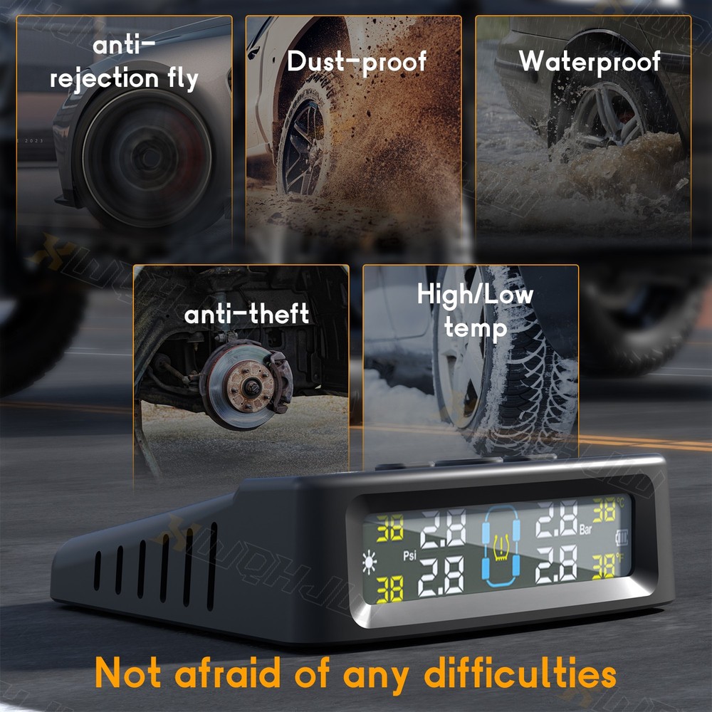 6 Comprehensive Alert Modes TPMS Sensor &1 TPMS Receiver host fit screen LCD