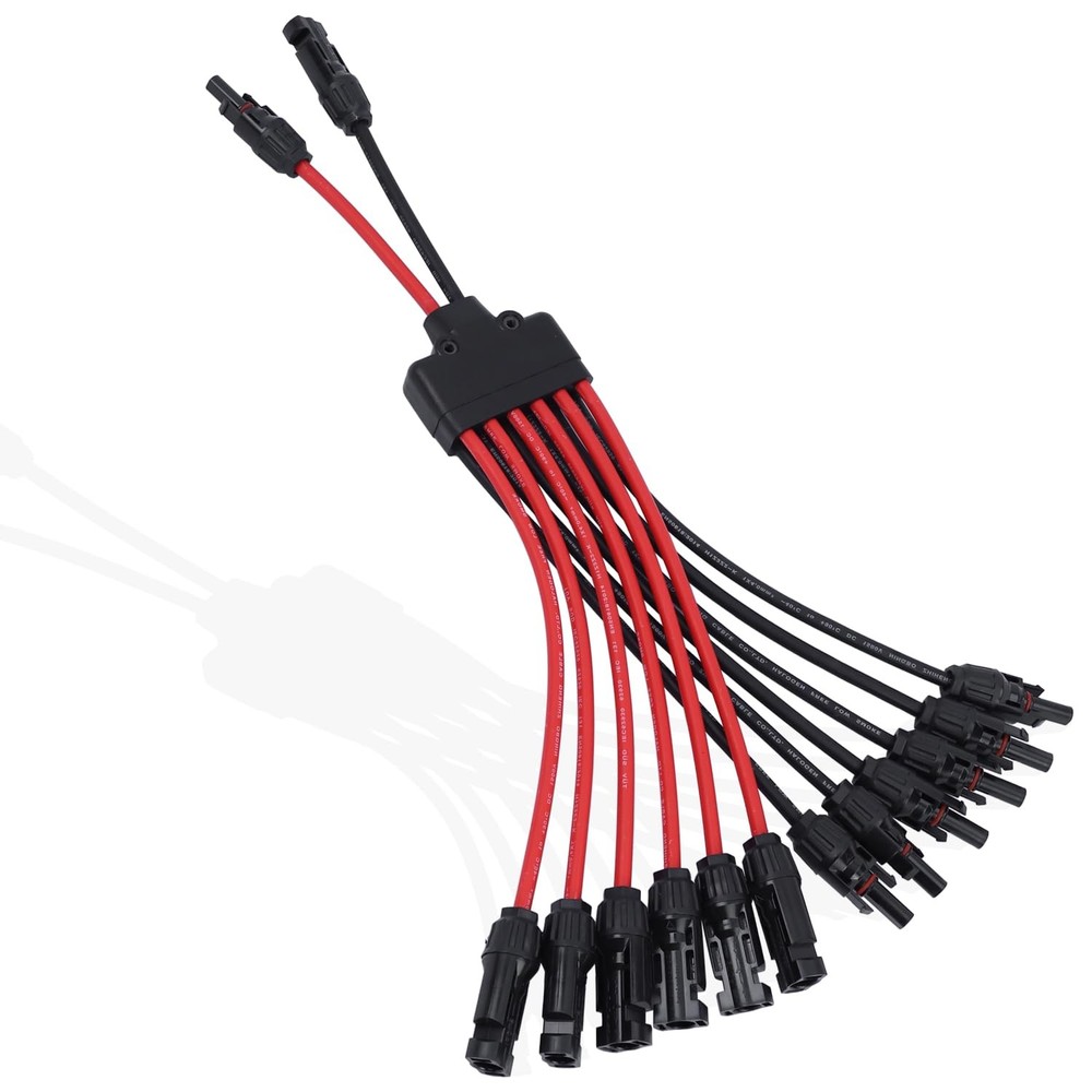 Solar Parallel Connectors for 6 2 to 12 Cable, Black, Red